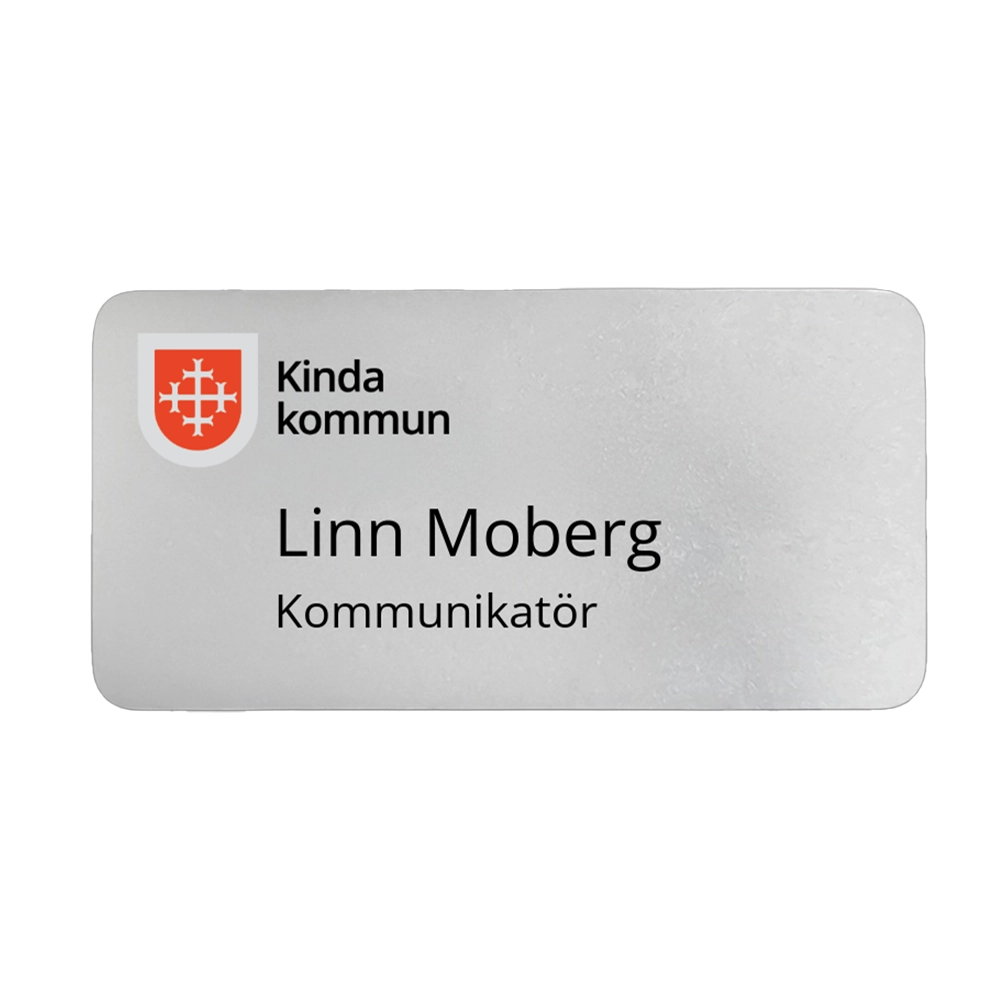 Namnbricka Plast Silver, 68x34 mm - inkl